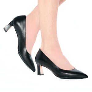 Scarlett Chase Amore 55 Black Leather Pump Size 7.5M Mint Condition Never Worn!